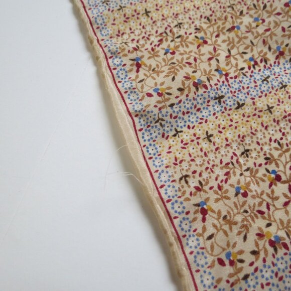 Vintage ECHO Autumnal Long Silk Scarf 57"x9" Muted Plaid Floral Border - Picture 8 of 8